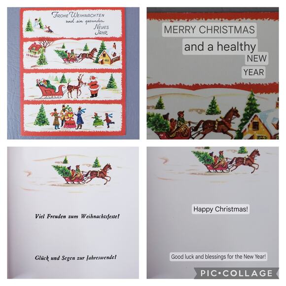 Vintage Original GERMAN Christmas Cards Lot of 5 - Picture 7 of 7